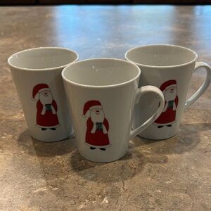 Santa Claus Themed White Mugs Set